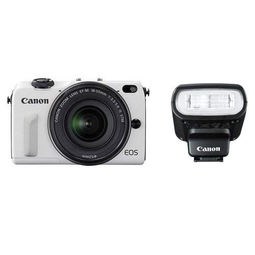 Canon EOS M2 Mark II 18.0 MP Digital Camera with 18-55MM F/3.5-5.6 IS EF-M STM Lens and 90EX Speedlight Flash(White) - International Version (No Warranty)