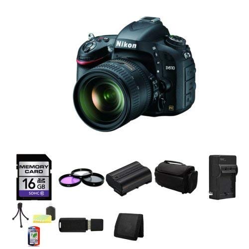Nikon D610 24.3 MP Camera with 24-85mm Lens International Version Bundle with Accessories (9-Items)