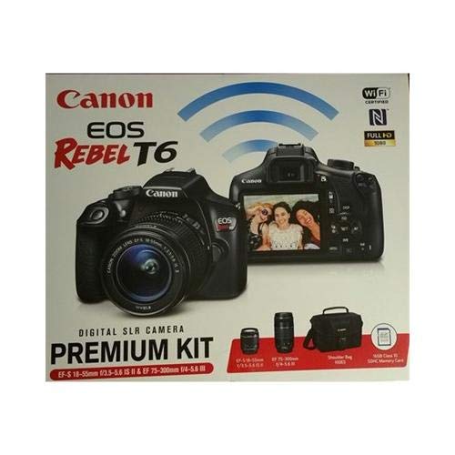 Canon EOS Rebel T6 DSLR Camera w/ 18-55mm IS II + 75-300mm III Double Zoom Kit