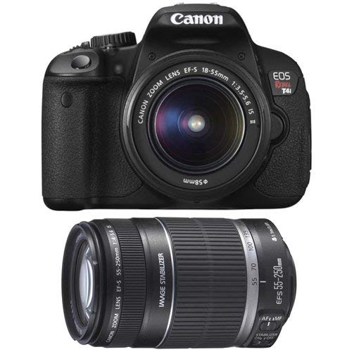 Canon EOS Rebel T4i Digital SLR Camera Body + EF-S 18-55mm IS II Lens + EF-S 55-250mm f/4.0-5.6 IS II Zoom Lens