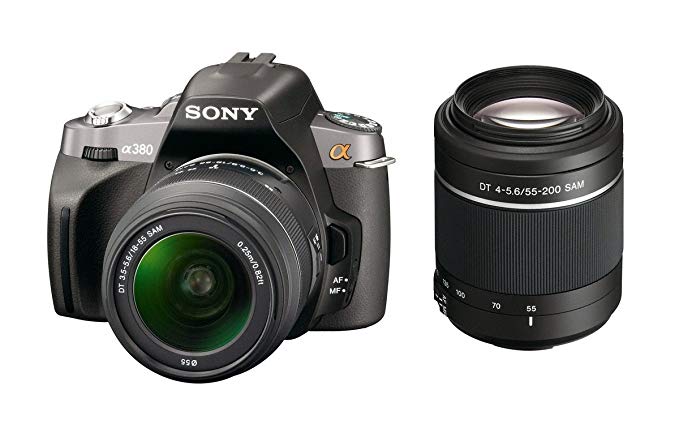 Sony Alpha A380Y 14.2 MP Digital SLR Camera with Super SteadyShot INSIDE Image Stabilization and 18-55mm and 55-200mm Lenses