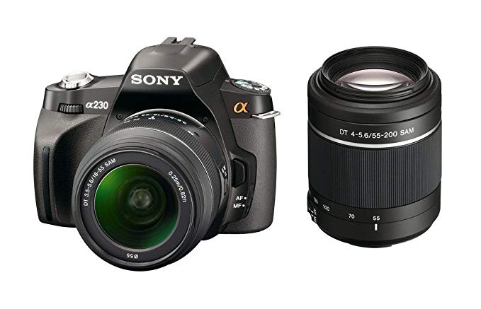 Sony Alpha A230Y 10.2 MP Digital SLR Camera with Super SteadyShot INSIDE Image Stabilization and 18-55mm and 55-200mm Lenses