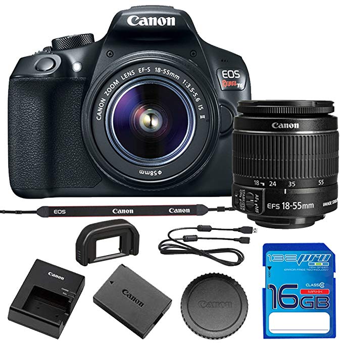 Canon EOS Rebel T6 DSLR Camera w/EF-S 18-55mm f/3.5-5.6 is II Lens with 16GB SD Memory Card Bundle