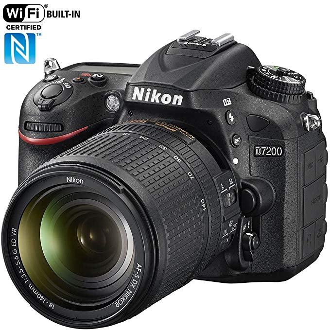 Nikon D7200 24.2 MP DX-Format Digital SLR Camera with 18-140mm VR Lens (Black)(Certified Refurbished)