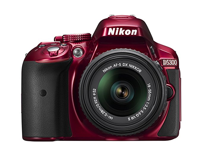 Nikon D5300 24.2 MP CMOS Digital SLR Camera with 18-55mm f/3.5-5.6G ED VR II Auto Focus-S DX NIKKOR Zoom Lens (Red)