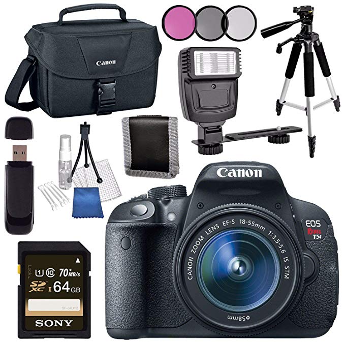 Canon EOS Rebel T5i DSLR Camera with 18-55mm Lens + Canon 100ES EOS Shoulder Bag Bundle