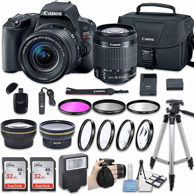 Canon EOS Rebel SL2 Camera with EF-S 18-55mm f/4-5.6 is STM Lens & + More Accessories