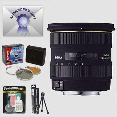 Sigma 10-20mm f/4-5.6 EX DC HSM Wide Angle AF Lens & Filters & 7 Year Warranty for Canon EOS Digital SLR Camera