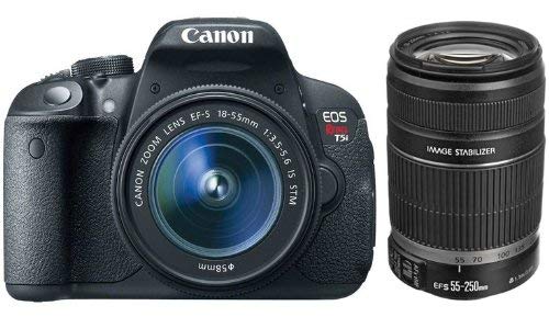 Canon EOS Rebel T5i D-SLR Camera with EF-S 18-55mm f/3.5-5.6 IS STM Lens + Canon EF-S 55-250mm f/4-5.6 IS II Lens