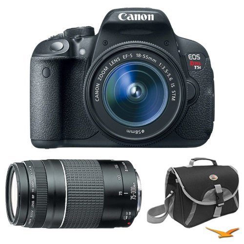 Canon EOS Rebel T5i Digital SLR Camera with Ef-s 18-55mm Is STM + 75-300mm Lens