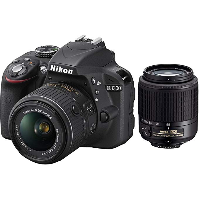 Nikon D3300 24.2 MP CMOS Digital SLR with AF-S DX NIKKOR 18-55mm f/3.5-5.6G VR II Zoom Lens and AF-S DX 55-200mm f/4-5.6G ED VR II Lens, Certified Refurbished