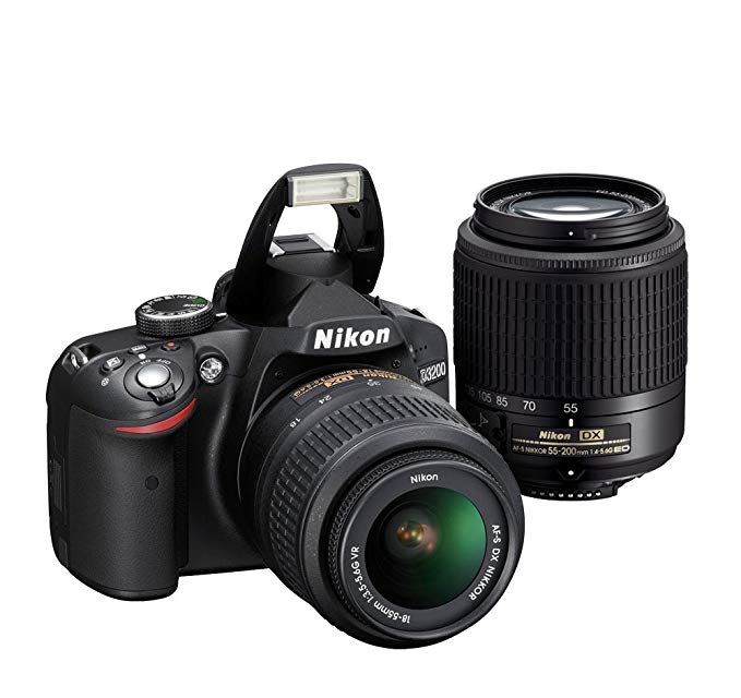 Nikon D3200 24.2 MP CMOS Digital SLR with 18-55mm VR and 55-200mm Non-VR DX Zoom Lenses