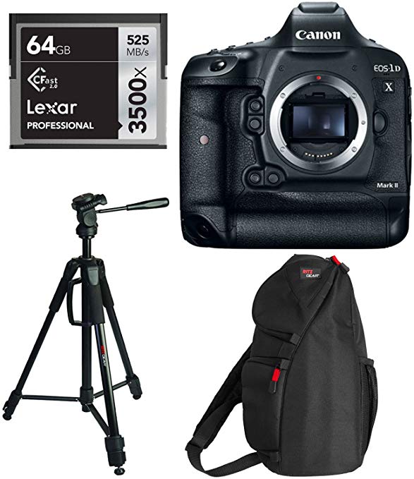 Canon EOS-1D X Mark II Digital SLR Camera Body, Lexar 64GB Professional 3500x CFast Memor Card, Ritz Gear 70