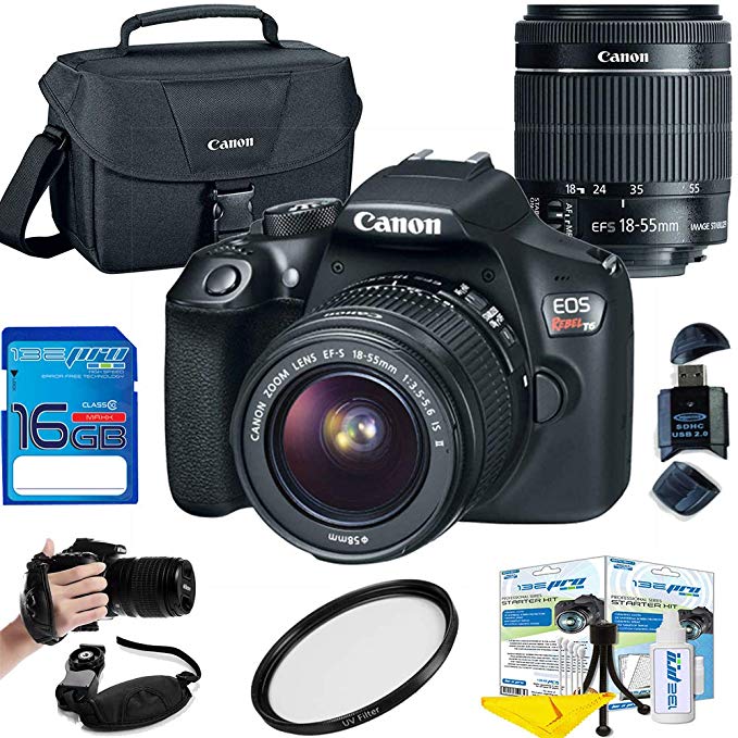 Canon EOS Rebel T6 DSLR Camera w/ EF-S 18-55mm f/3.5-5.6 IS II Lens - Deal-Expo Essential Accessories Bundle