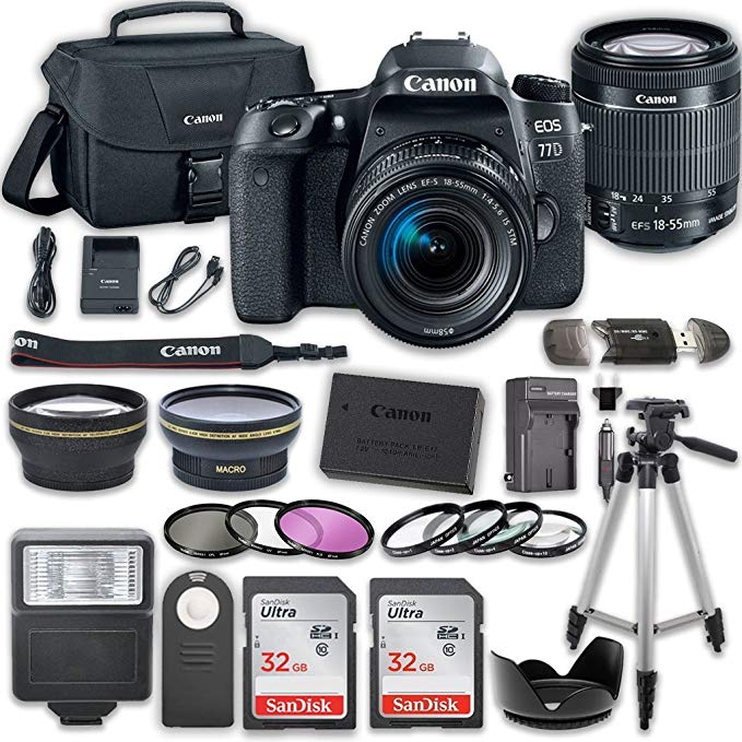 Canon EOS 77D DSLR Camera Bundle + Kit