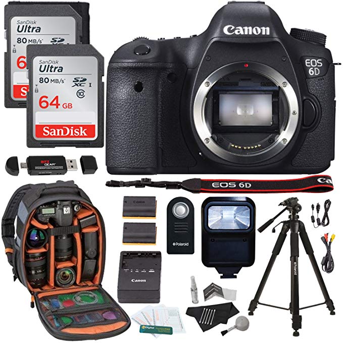 Canon EOS 6D 20.2 MP CMOS Digital SLR Camera, Polaroid 72