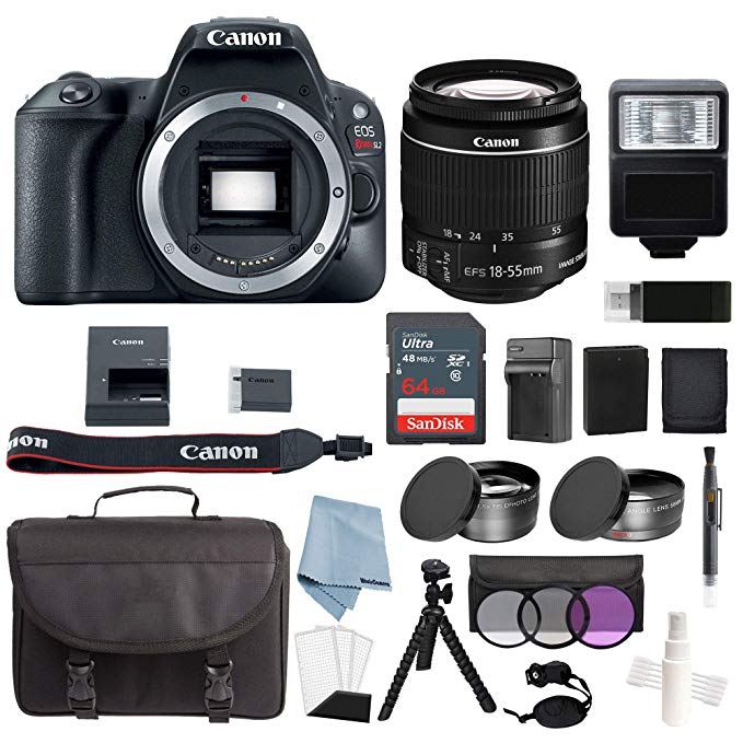 Canon EOS Rebel SL2 Bundle With EF-S 18-55mm f/4-5.6 IS STM Lens + Deluxe Accessory Kit - Includes EVERYTHING You Need To Get Started