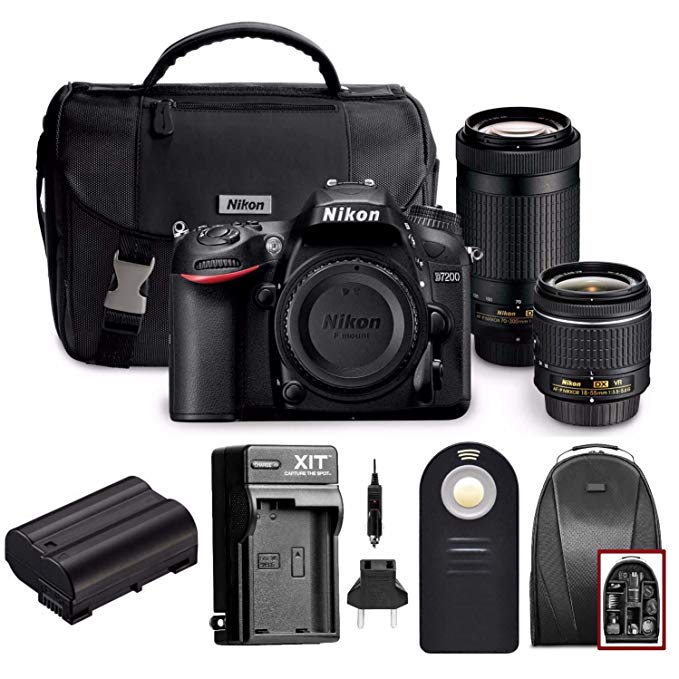 Nikon D7200 DSLR Camera with 18-55mm and 70-300mm Dual Lenses + Holiday Bundle