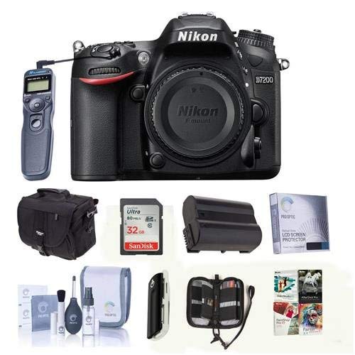 Nikon D7200 DSLR Body BUNDLE w/Premium Accessory Bundle - Black #1554 B