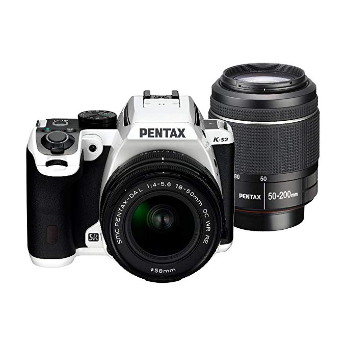 Pentax K-S2 DSLR Camera with Dual Lens Kit 18-50mm WR RE & 50-200mm ED