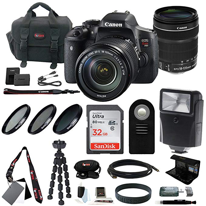 Canon EOS Rebel T6i DSLR Camera with EF-S 18-135mm f/3.5-5.6 IS STM lens + kit