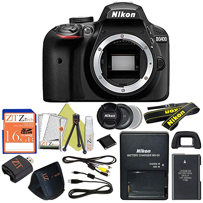 Nikon D3400 24.2 MP Digital SLR Camera (Body Only, Certified Refurbished)