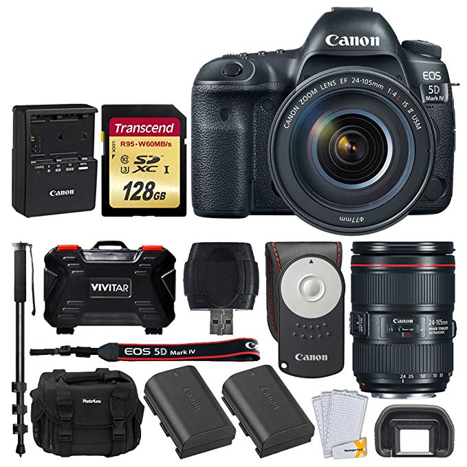 Canon EOS 5D Mark IV DSLR Camera- Professional Accessory Bundle (Professional Memory Bundle)
