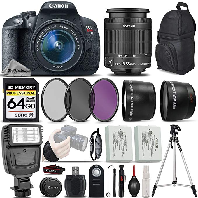 Canon EOS Rebel T5i DSLR Camera 700D + 18-55mm IS STM - International Version