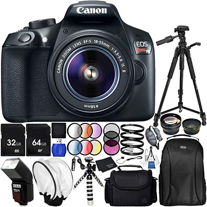 Canon EOS T6 with EF-S 18-55mm f/3.5-5.6 is II Lens 20PC Accessory Bundle – Includes 72