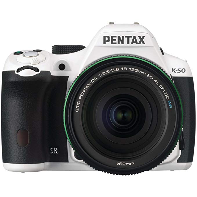 Pentax K-50 16MP Digital SLR Camera Kit with DA 18-135mm WR f3.5-5.6 Lens (White)