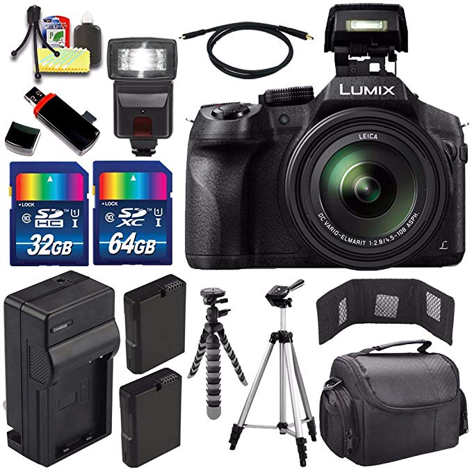 Panasonic Lumix DMC-FZ300 Digital Camera + Extra Battery + Charger + 96GB