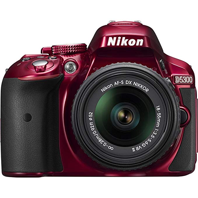 Nikon D5300 24.2 MP CMOS Digital SLR Camera with 18-55mm f/3.5-5.6G ED VR II Auto Focus-S DX NIKKOR Zoom Lens (Red) - (Certified Refurbished)