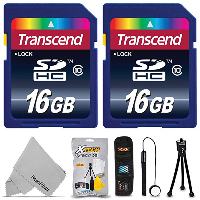 Transcend 32GB High Speed Class 10 SD MEMORY CARD (2 x 16GB Memory Cards) for Canon EOS 70D 60D 6D 5D Mark II 7D Mark II EOS Rebel T6i T6S T5i T5 T4i T3i T3 T2i SL1 EOS 750D 700D 650D 600D 550D 1200D 1100D 100D EOS M3 M2 T1i XTi XT SL1 XSi DSLR Ca