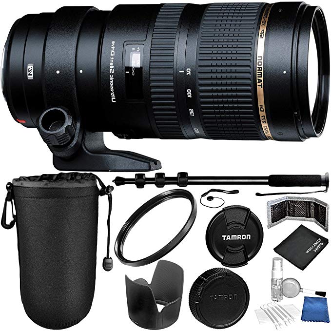 Tamron SP 70-200mm f/2.8 Di VC USD Zoom Lens for Canon Bundle with Manufacturer Accessories & Accessory Kit (18 Items)