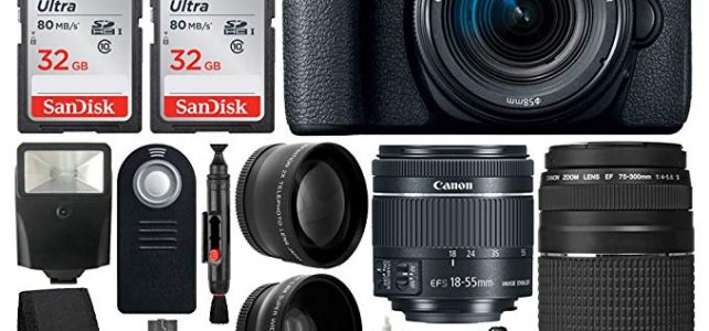 Canon EOS Rebel T7i Digital SLR Camera + EF-S 18-55mm IS STM Lens + EF 75-300mm III Lens + 64GB Memory Card + Slave Flash + Quality Tripod + Camera Bag + Wireless Remote – Deluxe Accessory Bundle Review