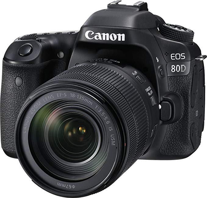 Canon EOS 80D Digital SLR Kit with EF-S 18-135mm f/3.5-5.6 Image Stabilization USM Lens (Black) (Certified Refurbished)