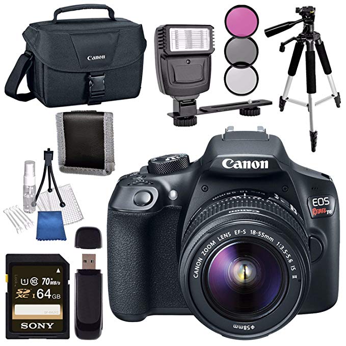 Canon EOS Rebel T6 DSLR Camera with 18-55mm Lens + Canon 100ES EOS Shoulder Bag Bundle